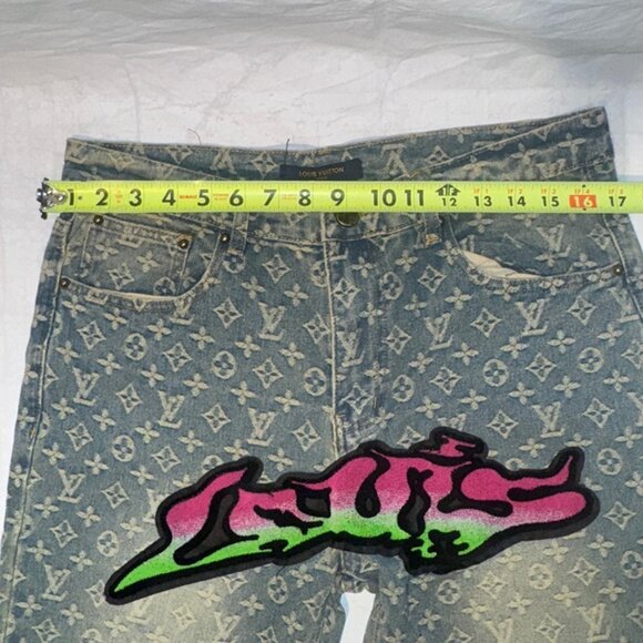 Authentic Louis Vuitton Virgil Abloh Graffiti Tuffetage Jeans LV denim pants 32 - Picture 5 of 11